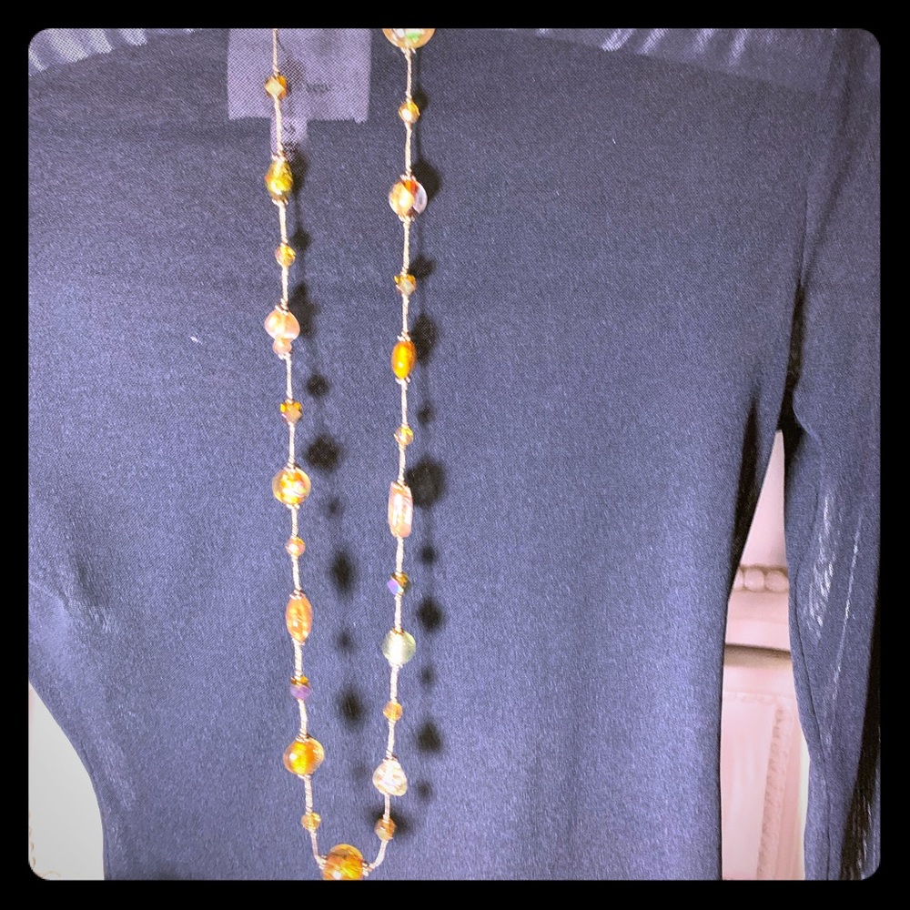 Beaded faux gold necklace.